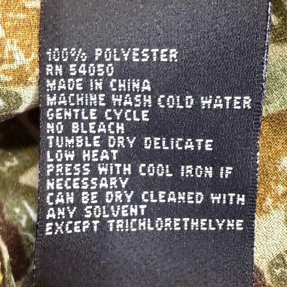 Kasper Sport L Green Print Top Tied Abstract Wearable Art Ugly Funky Office Work - Picture 5 of 8